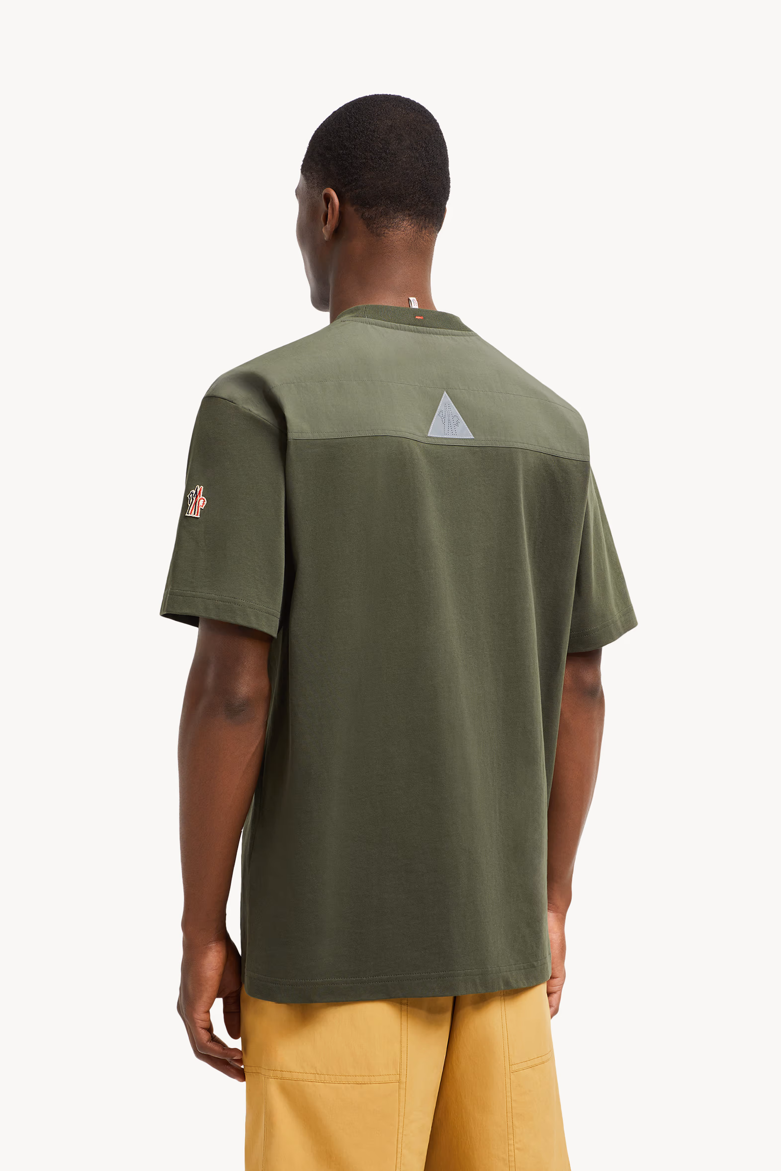 Camiseta de algodón con bolsillo Hombre Verde Oliva Moncler 5